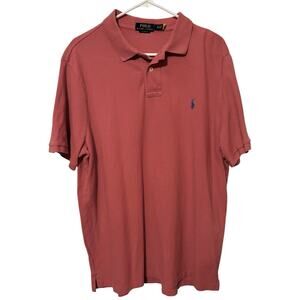 Polo Ralph Lauren Men’s Classic Fit Salmon pink pique cotton polo shirt. XL